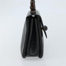 GUCCI Bambus Handtasche Leder Schwarz Gold Auth ep13556-4