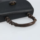 GUCCI Bambus Handtasche Leder Schwarz Gold Auth ep13556-7