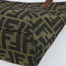 FENDI Zucca Canvas Tote Bag Brown Black Auth ep13557-8