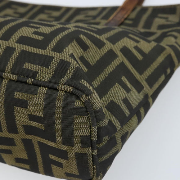 FENDI Zucca Canvas Tote Bag Brown Black Auth ep13557