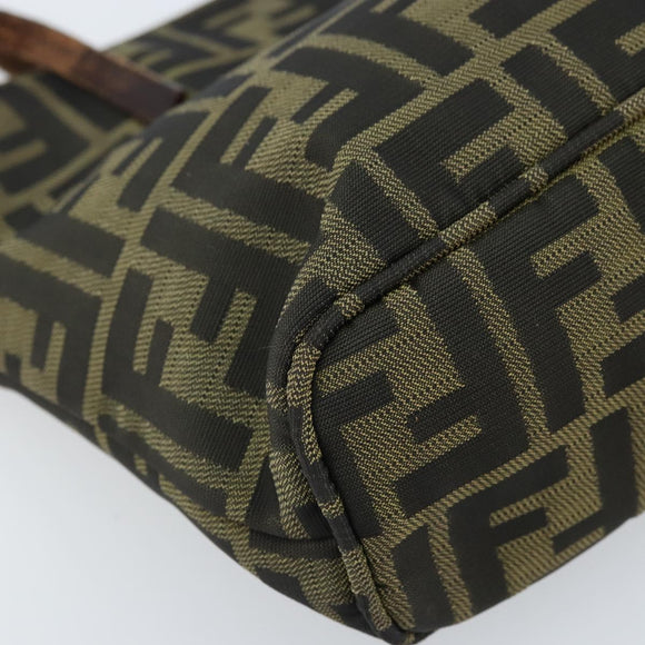 FENDI Zucca Canvas Tote Bag Brown Black Auth ep13557