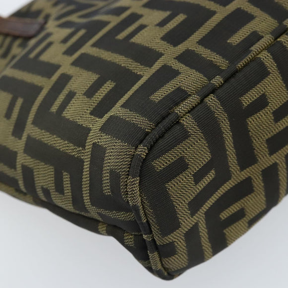 FENDI Zucca Canvas Tote Bag Brown Black Auth ep13557