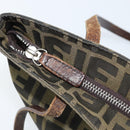 FENDI Zucca Canvas Tote Bag Brown Black Auth ep13557-9