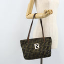 FENDI Zucca Canvas Tote Bag Brown Black Auth ep13557-22