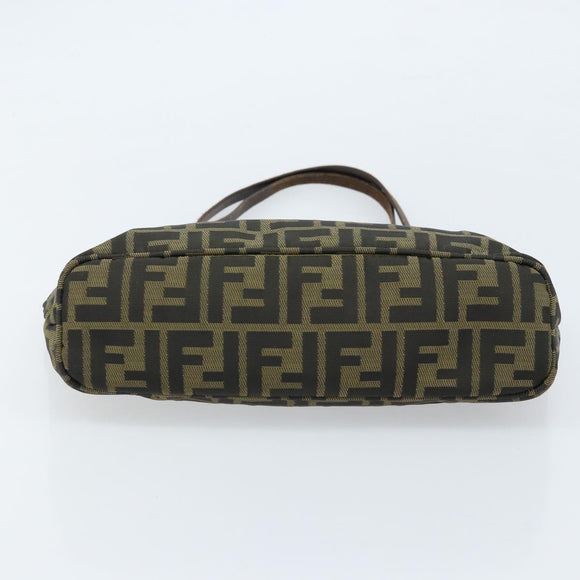 FENDI Zucca Canvas Tote Bag Brown Black Auth ep13557