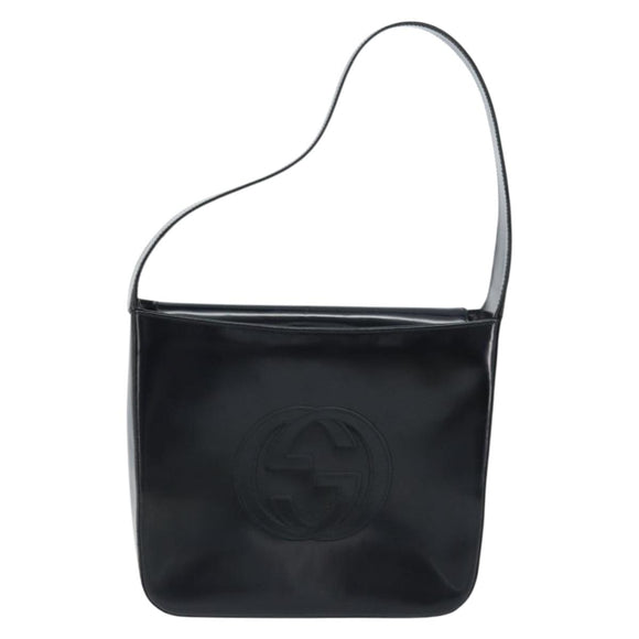 GUCCI Shoulder Bag Patent leather Black Silver 000 1186 0506 Auth ep13558