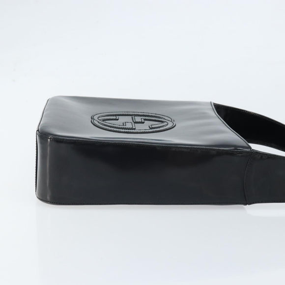 GUCCI Shoulder Bag Patent leather Black Silver 000 1186 0506 Auth ep13558