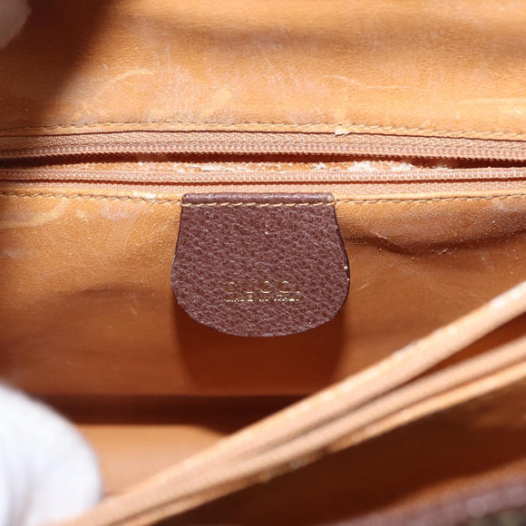 GUCCI Bamboo Hand Bag Leather Beige Gold 002 1186 0260 Auth ep13559