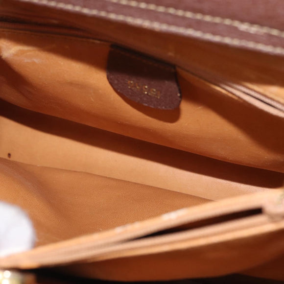 GUCCI Bamboo Hand Bag Leather Beige Gold 002 1186 0260 Auth ep13559