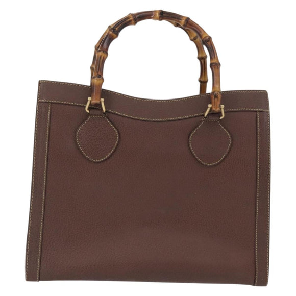 GUCCI Bamboo Hand Bag Leather Beige Gold 002 1186 0260 Auth ep13559