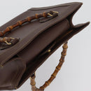 GUCCI Bamboo Hand Bag Leather Beige Gold 002 1186 0260 Auth ep13559-6
