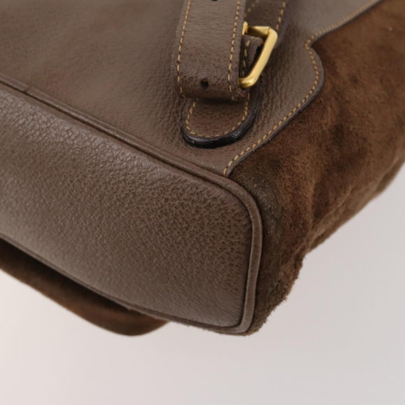 GUCCI Bamboo Backpack Suede Brown Gold 003 2058 0030 Auth ep13565