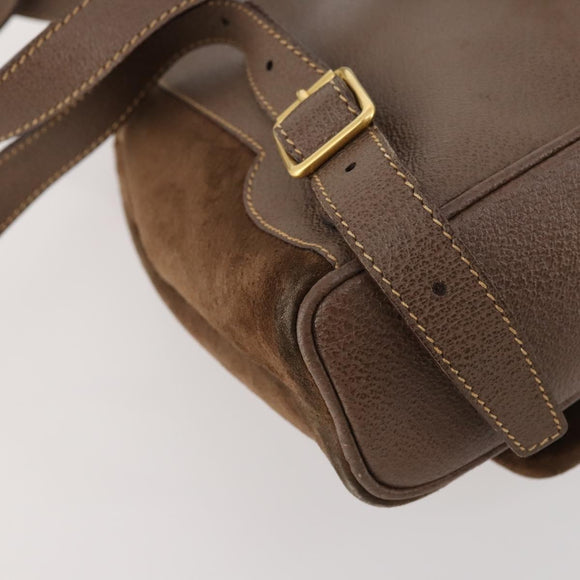 GUCCI Bamboo Backpack Suede Brown Gold 003 2058 0030 Auth ep13565