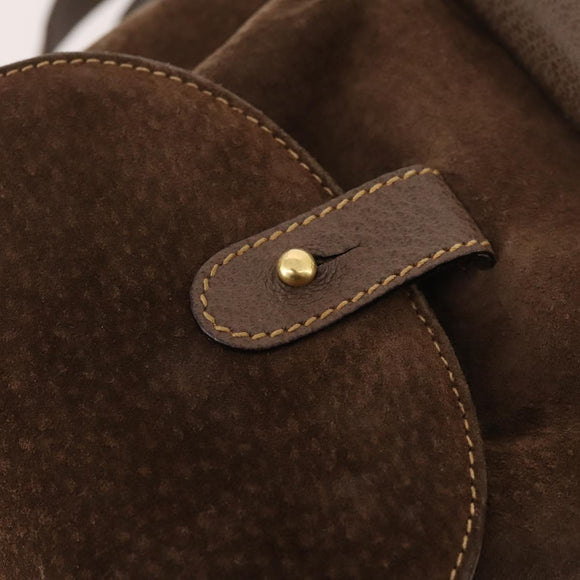 GUCCI Bamboo Backpack Suede Brown Gold 003 2058 0030 Auth ep13565