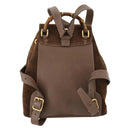 GUCCI Bamboo Backpack Suede Brown Gold 003 2058 0030 Auth ep13565-2