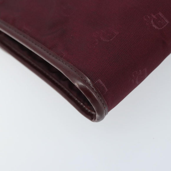 Christian Dior Chain Shoulder Bag Nylon Bordeaux Gold Auth ep13566