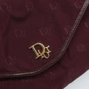 Christian Dior Chain Shoulder Bag Nylon Bordeaux Gold Auth ep13566-19