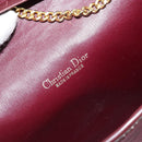 Christian Dior Chain Shoulder Bag Nylon Bordeaux Gold Auth ep13566-11
