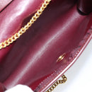 Christian Dior Chain Shoulder Bag Nylon Bordeaux Gold Auth ep13566-12