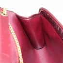 Christian Dior Chain Shoulder Bag Nylon Bordeaux Gold Auth ep13566-20