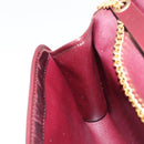 Christian Dior Chain Shoulder Bag Nylon Bordeaux Gold Auth ep13566-21