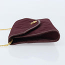 Christian Dior Chain Shoulder Bag Nylon Bordeaux Gold Auth ep13566-4