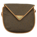 SAINT LAURENT Shoulder Bag PVC Canvas Beige Gold Auth ep13567-2