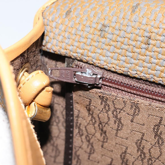 SAINT LAURENT Shoulder Bag PVC Canvas Beige Gold Auth ep13567