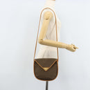 SAINT LAURENT Shoulder Bag PVC Canvas Beige Gold Auth ep13567-22