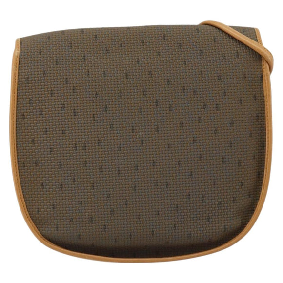 SAINT LAURENT Shoulder Bag PVC Canvas Beige Gold Auth ep13567