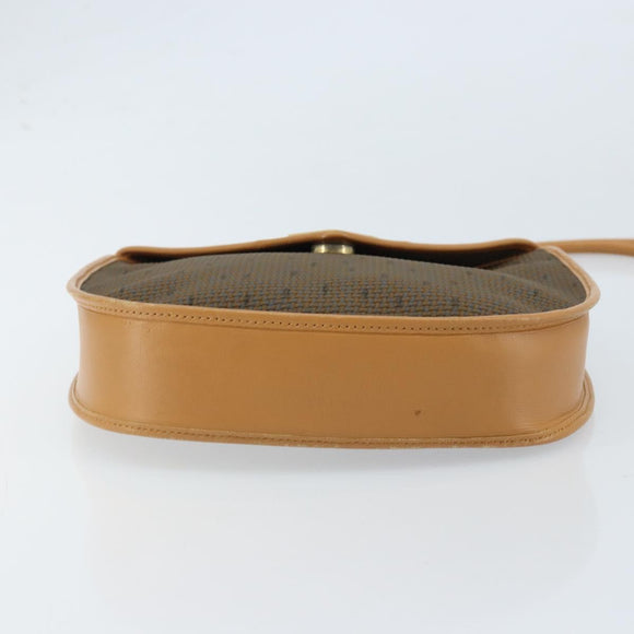 SAINT LAURENT Shoulder Bag PVC Canvas Beige Gold Auth ep13567