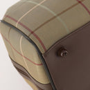 Burberrys Nova Check Boston Bag Canvas Leather Beige Gold Auth ep13568-14