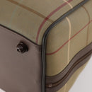 Burberrys Nova Check Boston Bag Canvas Leather Beige Gold Auth ep13568-15