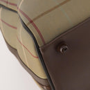 Burberrys Nova Check Boston Bag Canvas Leather Beige Gold Auth ep13568-16