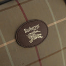 Burberrys Nova Check Boston Bag Canvas Leather Beige Gold Auth ep13568-17