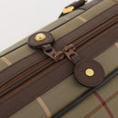 Burberrys Nova Check Boston Bag Canvas Leather Beige Gold Auth ep13568-10