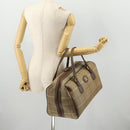 Burberrys Nova Check Boston Bag Canvas Leather Beige Gold Auth ep13568-21