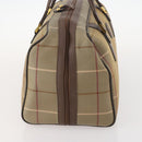 Burberrys Nova Check Boston Bag Canvas Leather Beige Gold Auth ep13568-4