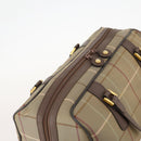 Burberrys Nova Check Boston Bag Canvas Leather Beige Gold Auth ep13568-6