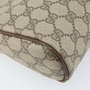 GUCCI GG Supreme Web Sherry Line Clutch Bag PVC Beige Gold Red Auth ep13569-16