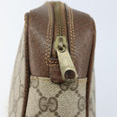 GUCCI GG Supreme Web Sherry Line Clutch Bag PVC Beige Gold Red Auth ep13569-8
