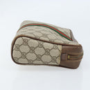 GUCCI GG Supreme Web Sherry Line Clutch Bag PVC Beige Gold Red Auth ep13569-3