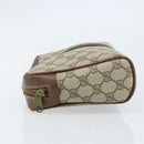 GUCCI GG Supreme Web Sherry Line Clutch Bag PVC Beige Gold Red Auth ep13569-4