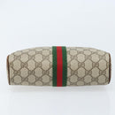 GUCCI GG Supreme Web Sherry Line Clutch Bag PVC Beige Gold Red Auth ep13569-6