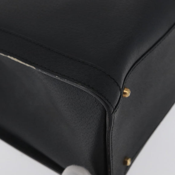 GUCCI Bamboo Hand Bag Leather Black Gold 002 1186 0260 Auth ep13570
