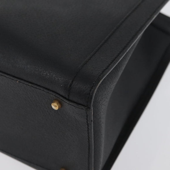 GUCCI Bamboo Hand Bag Leather Black Gold 002 1186 0260 Auth ep13570