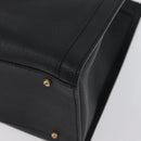 GUCCI Bamboo Hand Bag Leather Black Gold 002 1186 0260 Auth ep13570-13