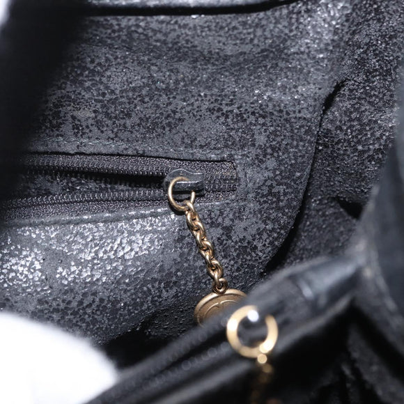 GUCCI Bamboo Hand Bag Leather Black Gold 002 1186 0260 Auth ep13570