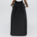 GUCCI Bamboo Hand Bag Leather Black Gold 002 1186 0260 Auth ep13570-5