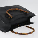 GUCCI Bamboo Hand Bag Leather Black Gold 002 1186 0260 Auth ep13570-6